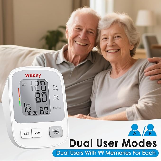 Blood Pressure Monitors for Home Use Adjustable Arm Blood Pressure Cuff 9-17in, 2 * 99 Sets Memory Digital Automatic Arm Blood Pressure Machine, Large BP Cuff Automatic Upper Arm with USB Cable