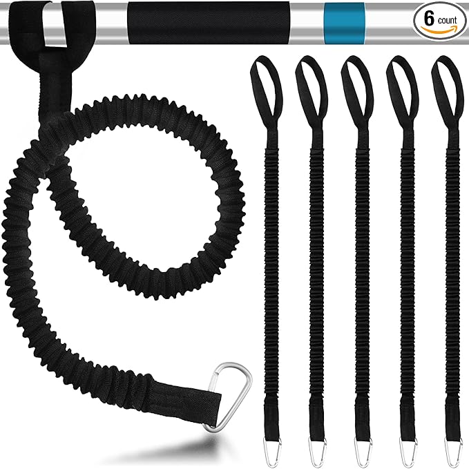 HESTYA 6 Pieces Kayak Paddle Leash Stretchable Paddle Rope Nylon Adjustable Kayak Coiled Rod Leash Lanyard Kayak Traction Rope for Kayak Canoe SUP Paddles Surfboard Fishing Poles Rods Accessories