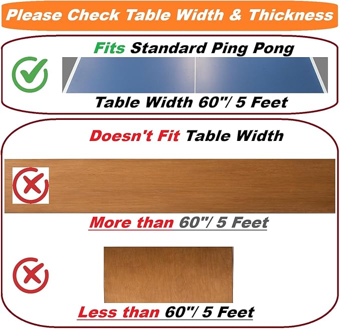 Tinos Professional Table Tennis Net fits 1.8" Maximum Table Thickness | Screw Clamp Ping Pong net & Post Set | Height and Tension adjustments