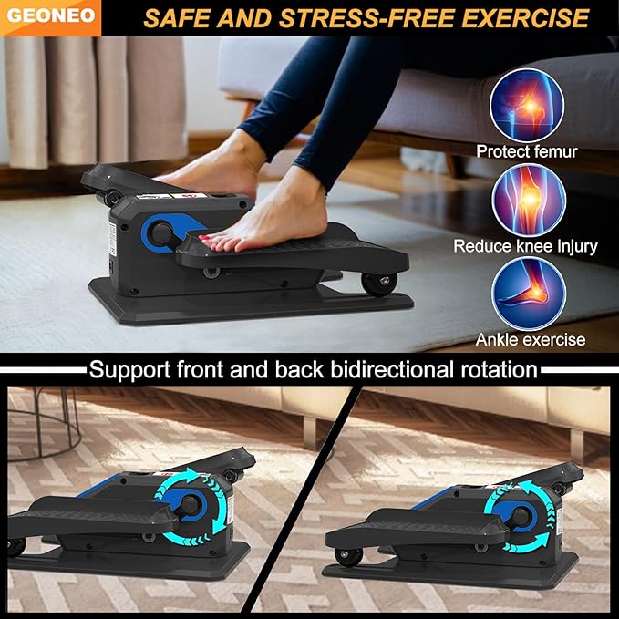 Under Desk Elliptical Machine, Electric Ellipse Leg Exerciser for Senior, Quiet and Compact Electric Seated Pedal for Home with Display Monitor, Remote Control and 12 Adjustable Speeds