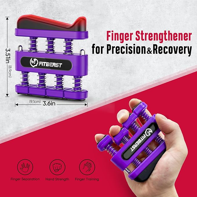 FitBeast Grip Strength Trainer, Hand Gripper Strengthener Kit - 6 Pack with Adjustable Resistance Forearm Strengthener, Forearm Exerciser and Massage Balls for Hand Therapy, Grip Training