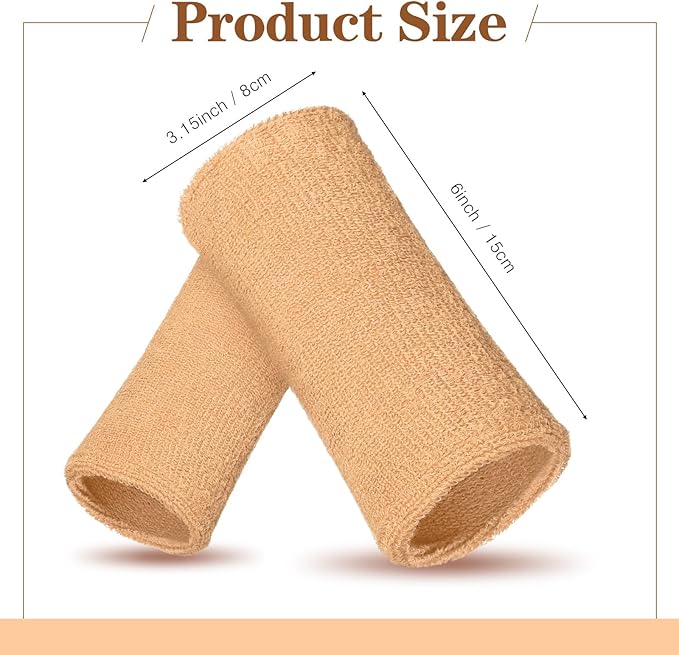 WILLBOND 6 Inch Wrist Sweat Bands for Men Women Tennis Elastic Athletic Long Sweatband Wrist Absorbent for Basketball Tennis Running Outdoor Activity