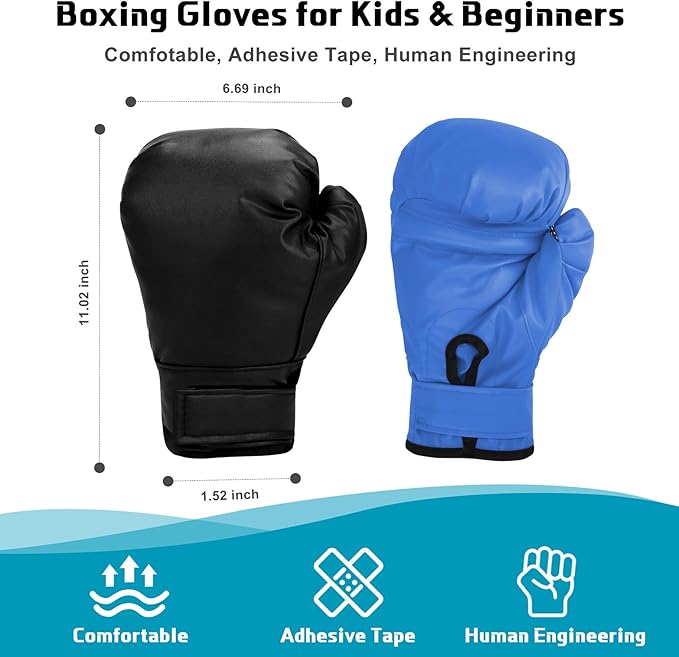 2 Pairs Boxing Gloves for Beginners & Kids, Boxing Training Gloves Suitable for Men & Women, Lightweight Shockproof Gloves for Training & Practice