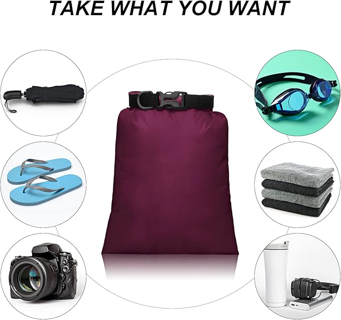 Shappy Waterproof Dry Bag Set 6 Sizes Lightweight Sacks and Long Adjustable Shoulder Strap Outdoor Water Proof Keep Gear Dry Bag Stuff Sacks for Backpacking, Boating, Hiking, Camping