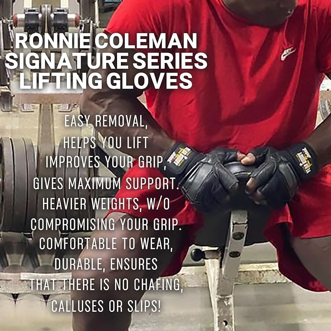 Schiek Ronnie Coleman Signature Series Lifting Gloves - Weight Lifting Grip Gloves Size : Small