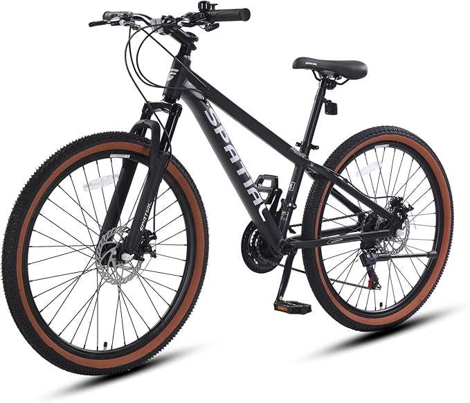 SPATIAL Mountain Bike, 24/26/27.5/29 inch Outdoor Cycling Bike,21/8 Speed Lightweight Aluminum Frame | Dual Disc Brakes,Adjustable Ergonomic Seat for Men Women Adult,MTB Bicycle