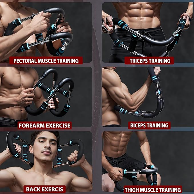 Twister Arm Trainer, Chest Workout Equipment, Three-Level Adjustable Forearm Strengthener at Home, Portable Fitness Exerciser, Gifts for Men Women Dad Bro Husband