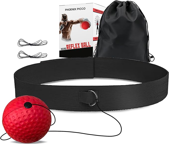 Boxing Reflex Ball Training Set with Adjustable Headband, Boxing Equipment Punching Ball Great for Reflex, Focus and Hand Eye Coordination, Fun Family Games Gifts