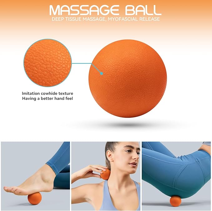 5 in 1 Foam Roller High Density Foam Roller Set for Deep Tissue Muscle Massage, 18" Trigger Point Fitness Exercise Massage Roller Self-Myofascial Release for Whole Body