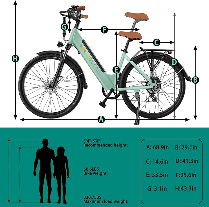 V80 Electric Bike, 1000W Motor 28MPH Ebike, 48V 13Ah Removeable Battery, 26'' City Cruiser Adult Electric Bicycles up to 70 Miles