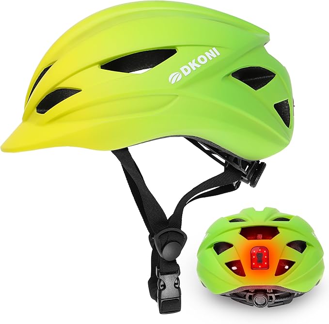 Bike Helmet Adult Urban:Bicycle Helmet for Men Women with USB Charge Detachable Taillight Helmets for Commuter Cycling Scooters