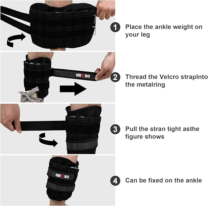 Adjustable Wrist Ankle Weights, Removable Arm & Leg Weight for Men & Women, Fitness, Strength Training, Running, Walking, Jogging, 1 Pair 2 Pack