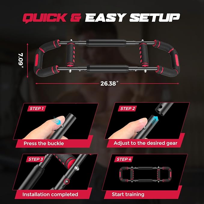 Twister Arm Trainer for Men, Chest Workout Equipment 5-Level Adjustable (40-130lb) with Ergonomic 27° Targets Biceps/Clip/Thigh, Portable Exerciser for Home Gym Travel Fitness