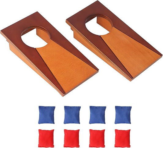 GSE Games & Sports Expert Portable Cornhole Toss Game Set with 8 Bean Bags, Wooden Cornhole Game Set for Indoor&Outdoor. Bean Bag Toss Game Set for Family, Friends