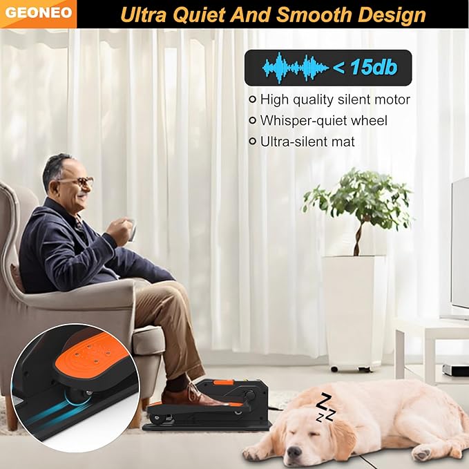 Under Desk Elliptical Machine, Electric Ellipse Leg Exerciser for Senior, Quiet & Portable Seated Pedal Exerciser with Remote Control, Manual & Auto Mode, 12 Adjustable Speeds