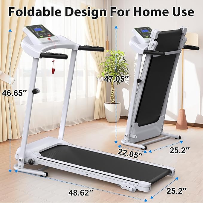 FYC Folding Treadmill for Home Portable Electric Treadmill Running Exercise Machine Compact Treadmills Foldable for Home Gym Fitness Workout Walking Jogging