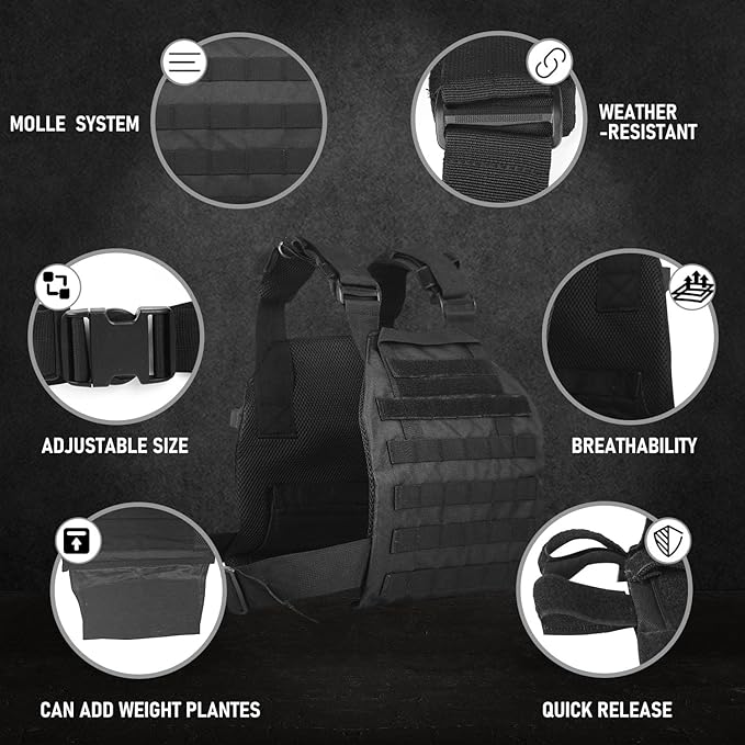 Weighted Vest for Men and Women Weight Vests Adjustable Strength and Endurance Training Fitness Tactical Running