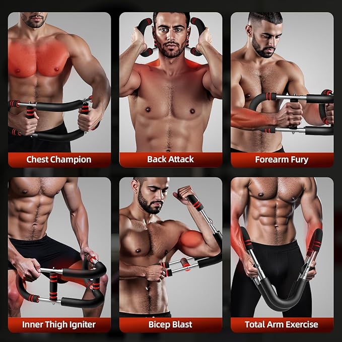 EAST MOUNT Twister Arm Trainer 20-110lb Adjustable Chest Workout Equipment for Men Women Portable Spring Resistance Muscle Builder Strength Training for Arms Chest Shoulders for Home Gym Fitness