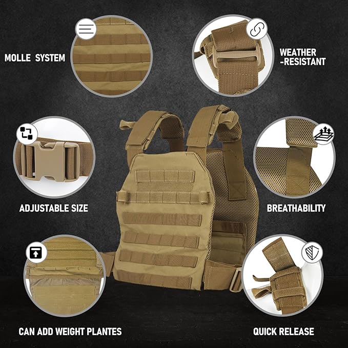 Weighted Vest for Men and Women Weight Vests Adjustable Strength and Endurance Training Fitness Tactical Running