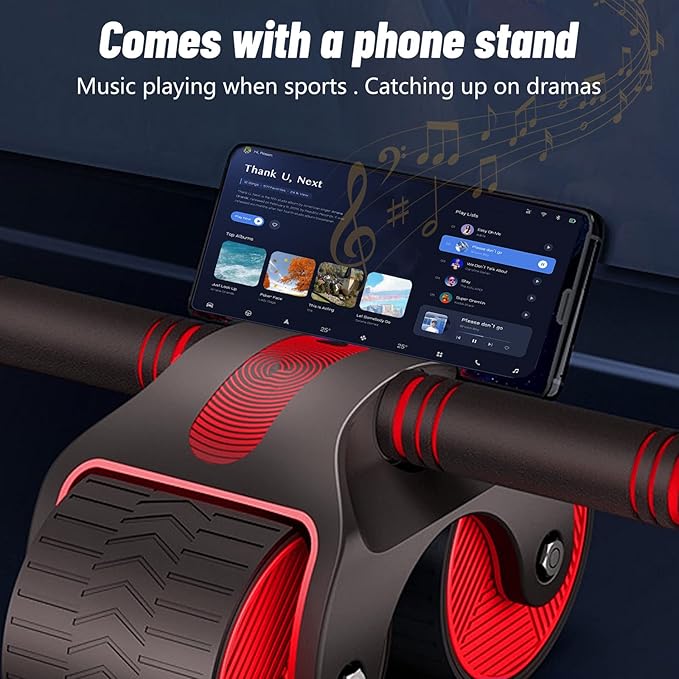 Ab Roller Wheel, Double Automatic Rebound Abdominal Wheel, Ab Roller Wheel Domestic Abdominal Exerciser for Beginners Core Workouts, AB Core Workout Equipment with Knee Mat for Home Gyms