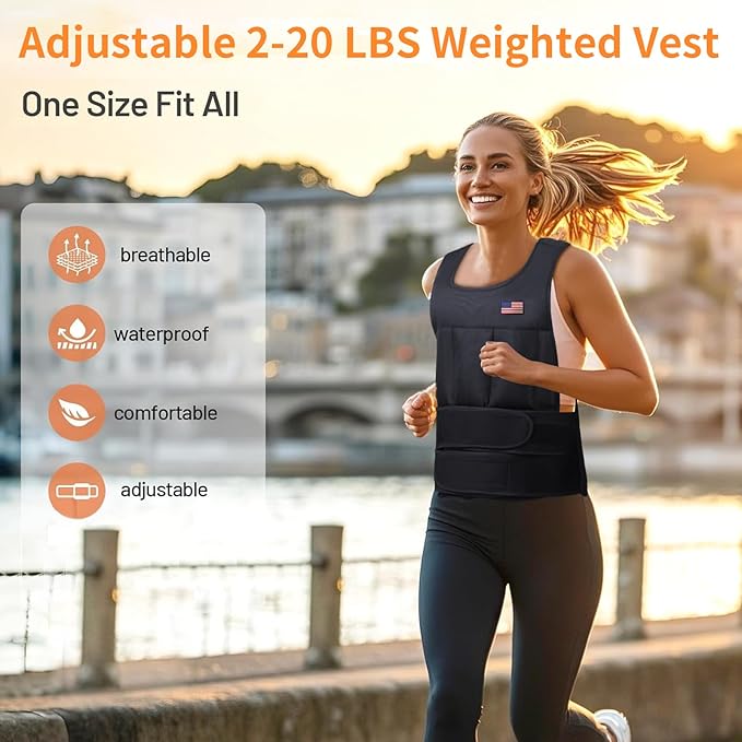 Adjustable Weighted Vest for Men Women,2-20 Lbs Adjustable Weighted Vest with Straps Womens Running Weight Vest for Walking Strength Training Fitness