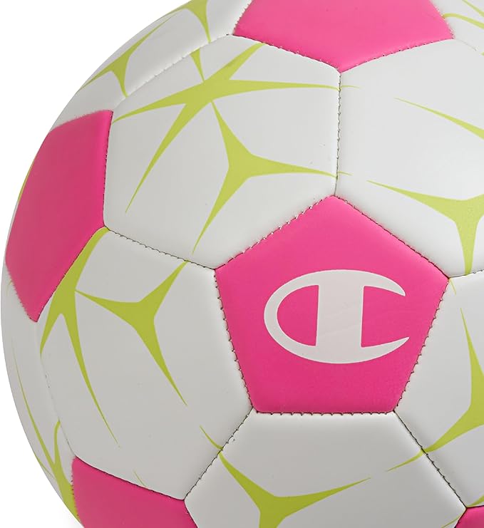 Champion Youth & Adult Soccer Ball - Paneled Design, Enhanced Control, Durable Cover & Butyl Bladder, for Indoor & Outdoor Training, Sizes 3, 4, 5, Includes 6" Pump