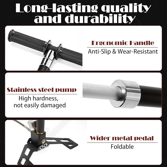 4-Stage PCP Hand Pump, 30MPa/4500PSI High Pressure Pump with Oil-Water Filter for PCP Air Rifles, HPA Tanks, Paintball Guns & Tire Inflation