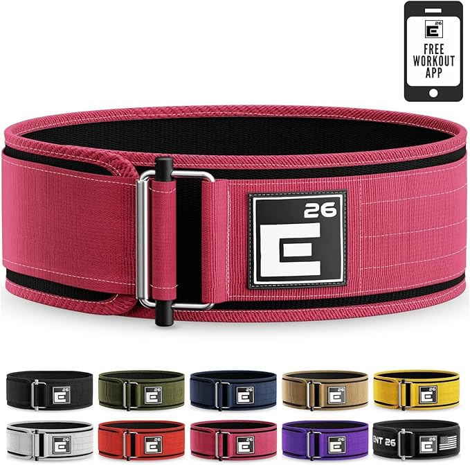 Element 26 Self-Locking Weight Lifting Belt - Premium Weightlifting Belt for Serious Functional Fitness and Olympic Lifting Athletes - Lifting Support for Men and Women - Deadlift Training Belt