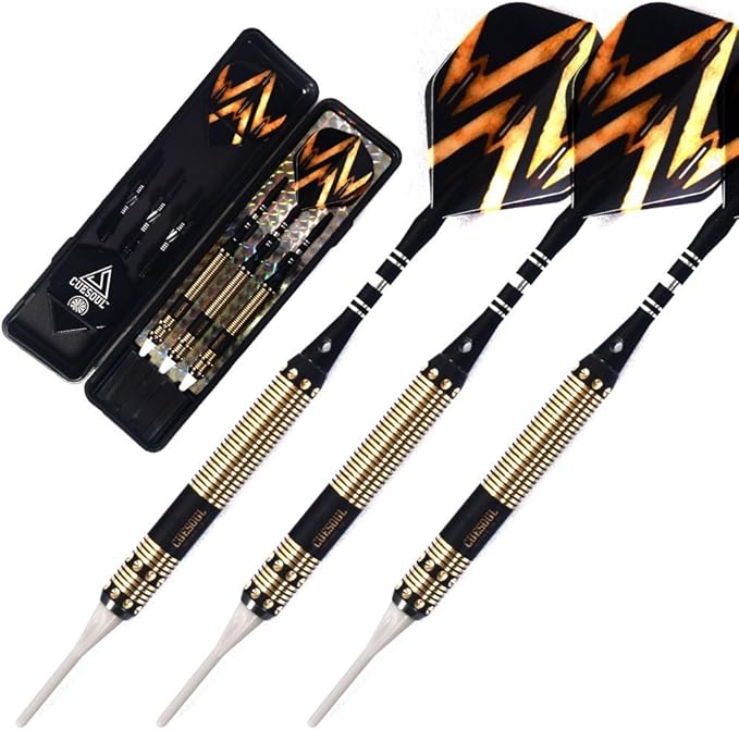 CUESOUL Soft Tip Darts Set Plastic Tip with Dart Case