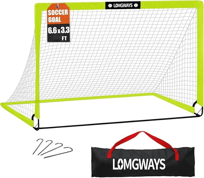 Soccer Goal – Foldable Frame Net for Kids + Youth – Indoor + Outdoor Soccer Goal with Carry Bag – Easy Setup – Multiple Sizes for Practice & Games