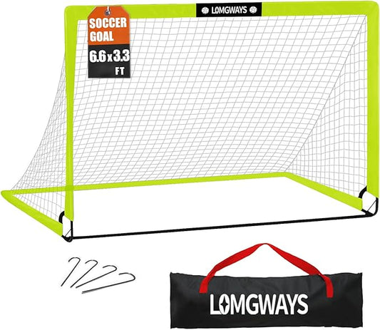 Soccer Goal – Foldable Frame Net for Kids + Youth – Indoor + Outdoor Soccer Goal with Carry Bag – Easy Setup – Multiple Sizes for Practice & Games