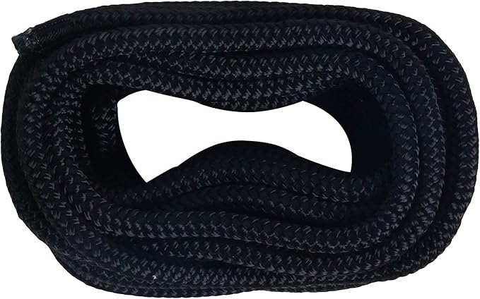 Amarine Made Pair of Double Braided Nylon Dock Lines 4840 lbs Breaking Strength (L:50 ft. D:1/2 inch Eyelet: 12 inch) 2 Pack of Marine Mooring Rope Boat Dock Lines Working Load Limit:968 lbs