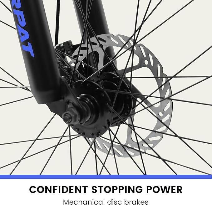 Ecarpat 24/26/27.5 Inch Mountain Bike, Dual/Front Suspension Mens Mountain Bike with 21 Speeds High-Carbon Steel Frame and Disc/V Brakes, Adult Sport Bicycle for Trail Snow Commuter City Road