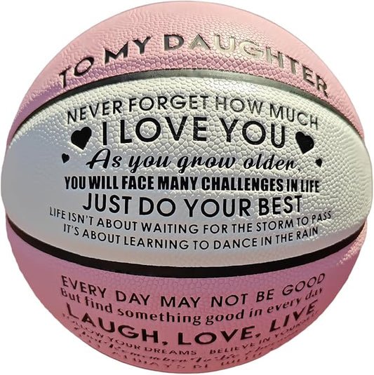 Engraved Indoor Outdoor Basketball Gift for Son, Grandson, Daughter- Personalized Basketball Gifts, Custom Christmas Birthday Graduation Present from Mom Dad,Orange Blue Pink.