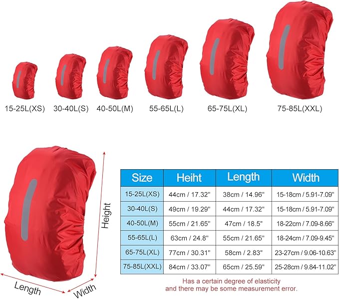 PATIKIL Waterproof Backpack Rain Cover, Non-Slip Backpack Cover with Vertical Reflective Strap Stay Dry for Hiking, Camping, Hunting