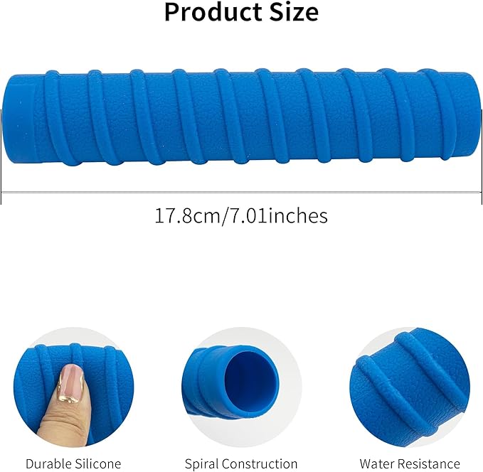 Kayak Paddle Grips, No-Slip Silicone Grips, Blister Prevention, Kayaking Accessories for Take-Apart Paddle (Diameter 1.18 Inches)