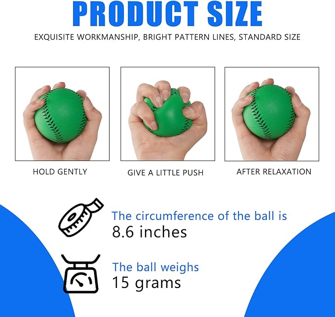 GKK Foam Baseballs 12 Pack Soft Baseballs for Youth Teenager Players Sports Foam Baseballs Training Balls for Hitting and Indoor or Outdoor Play