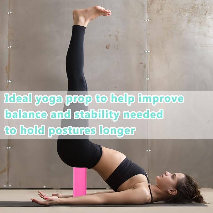 20 Pcs Yoga Blocks 9''x6''x3'' High Density EVA Foam Bricks Yoga Foam Exercise Blocks Improve Strength Balance and Flexibility, Light Weight and Non-Slip Surface for Pilates Meditation