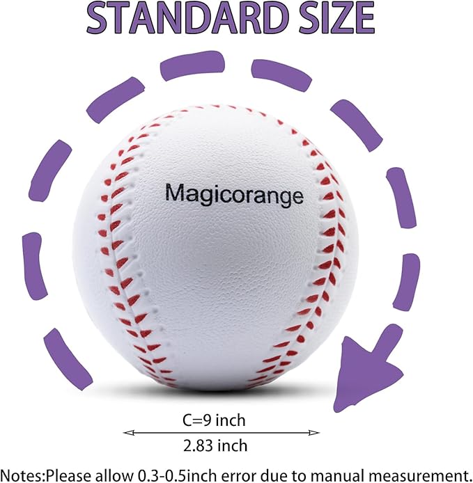 Magicorange Baseball, Foam Baseballs 20 Pack Practice Training Baseballs Unmarked Baseball Soft Toss, Batting, Fielding, Hitting, Pitching