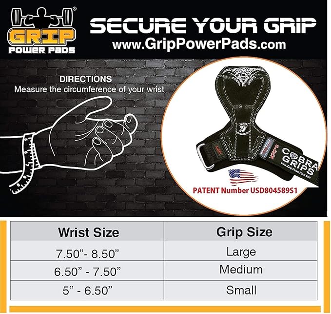 2018 Cobra Grips Flex Model Weight Lifting Gloves Heavy Duty Straps Alternative Power Lifting Hooks for Deadlifts with Padded Wrist Wrap Support Bodybuilding