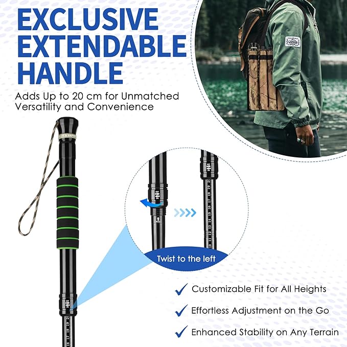 Tactical Survival Hiking Stick - Collapsible Retractable Walking Staff, Outdoor Multitool Tactical Gear, Trekking Poles for Hiking, Camping Birthday Gifts for Men Dad Husband