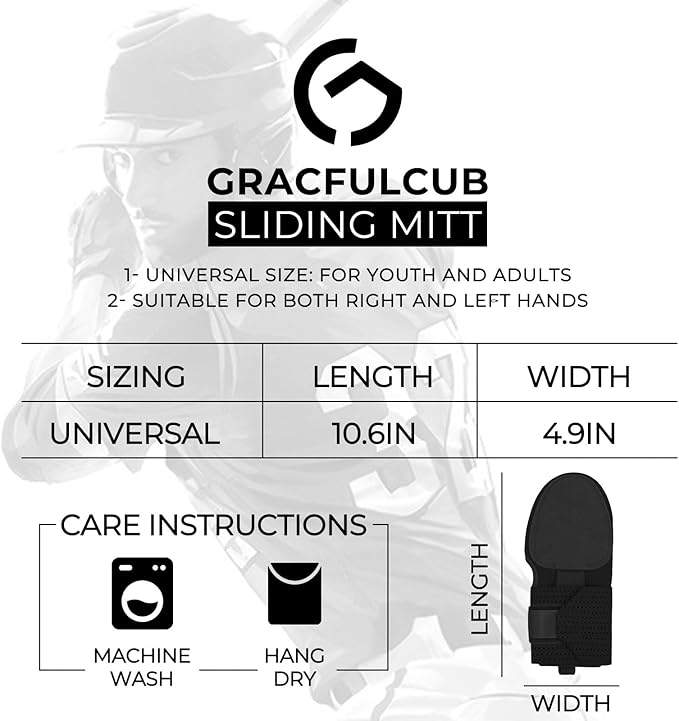 Gracfulcub Baseball Sliding Mitt, Baseball Glove Softball Guard, Ergonomic Design Protecting Fingers for Basic Base Running