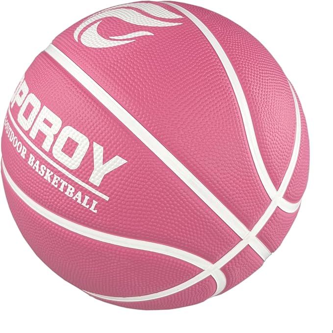 Size 5(27.5") Youth Premium Rubber Basketball for Kids Indoor Outdoor Basketball with Needle, Pump and Carry Bag
