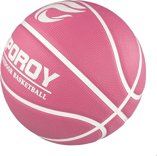 Size 5(27.5") Youth Premium Rubber Basketball for Kids Indoor Outdoor Basketball with Needle, Pump and Carry Bag