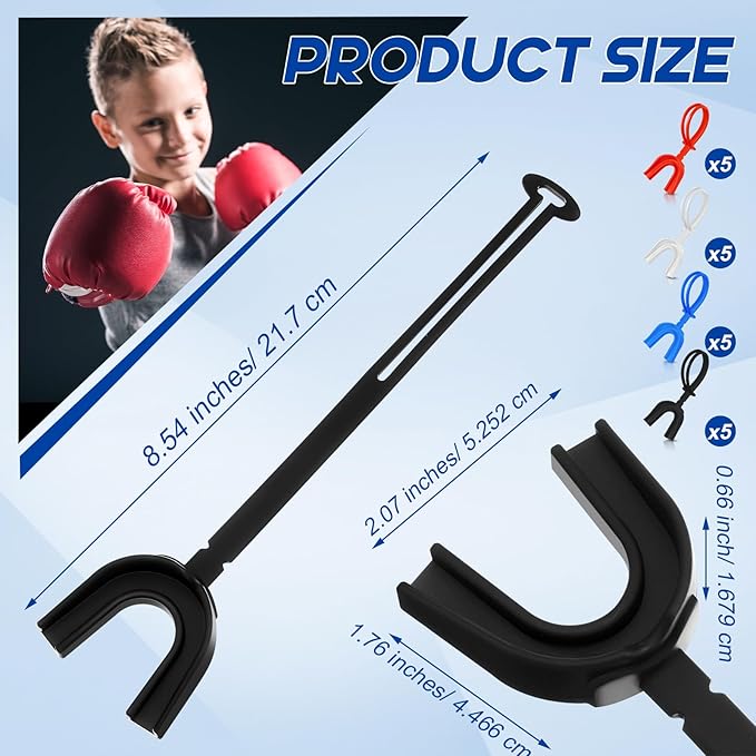 Dunzy 20 Pcs Strapped Mouth Guard Football Sports Mouthguard No Boil Mouthguard Adult Youth Football Mouthpiece Mouth Protector for Boxing Lacrosse Hockey Taekwondo