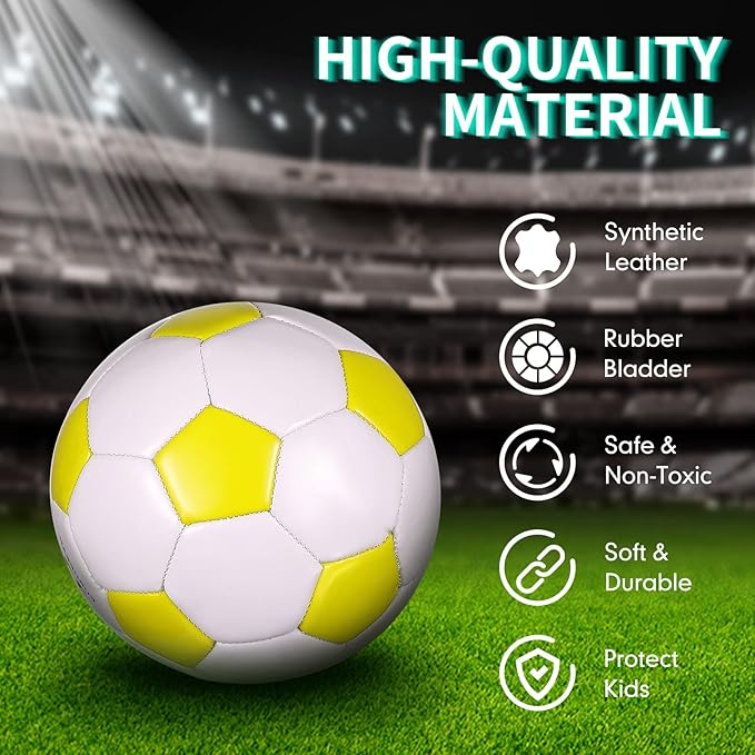 HyDren 24 Pack Soccer Balls Bulk with Pump Official Outside Christian Charity Donation Sport Soccer Balls Gifts for Teens Adults