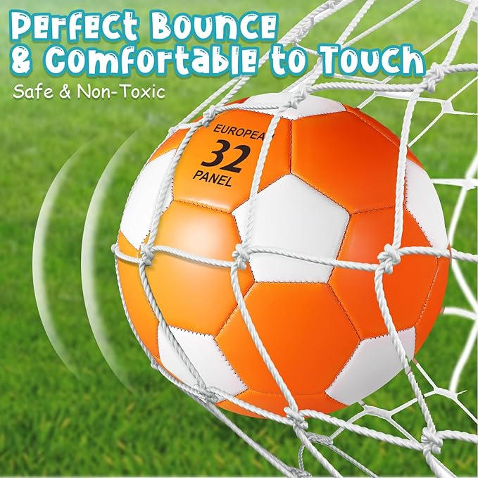 Libima 12 Pcs Soccer Balls with Pump Official Size 3/4/5 Soccer Ball Bulk for Child Adult School Sport Training Practice Christmas Operation