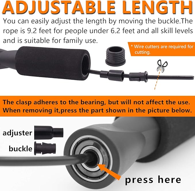 Speed Jump Rope Skipping - Blazing Fast Jumping Ropes - Endurance Workout for Boxing, MMA, Workout Equipment Martial Arts or Just Staying Fit Adjustable for Men, Women and Children