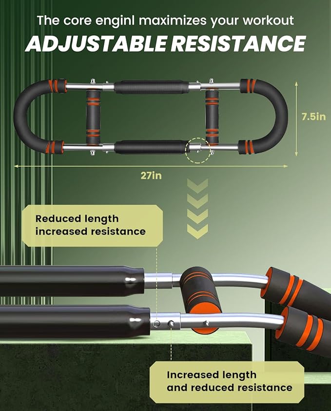 Saker Twister Arm Trainer, PowerTwist Arm Trainer, Adjustable Forearm Strengthener, Arm Exercise Equipment, Chest Workout Equipment, Portable Spring Resistance for Home Gym Equipment