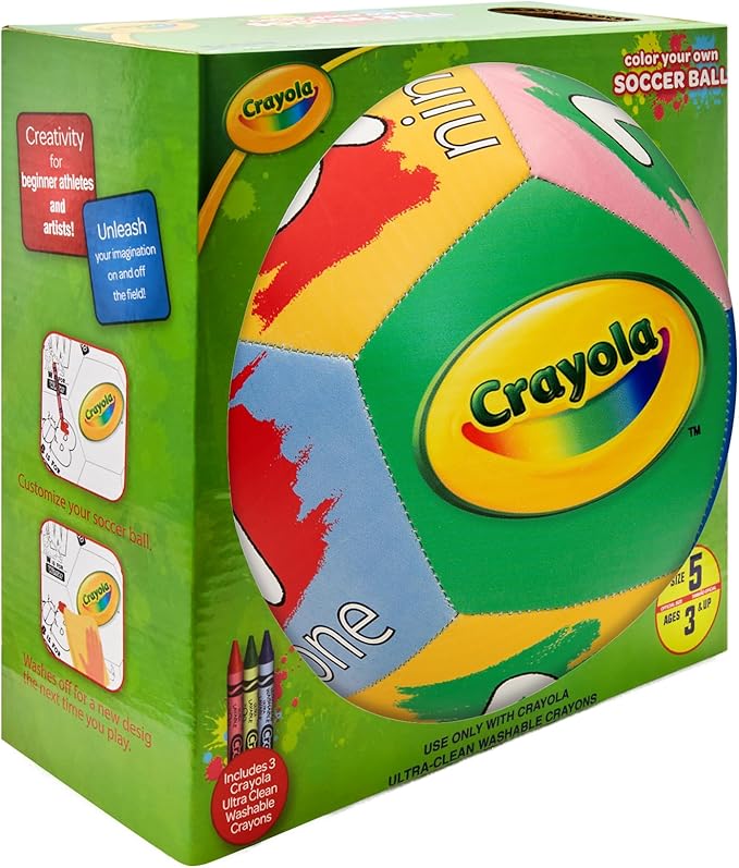 Crayola Score N’ Explore Officially Licensed 5” Color Ball, Interactive Coloring Soccer Ball for Kids, Fun Learning Toy Activity Ball